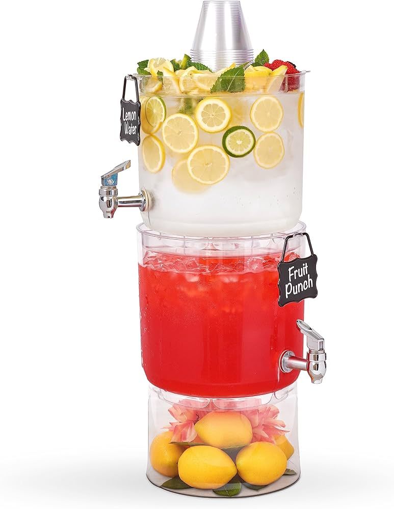 Buddeez Beverage Dispenser With Stand - (2 Count) Stackable 2 Gallon Tritan Clear Drink Dispenser... | Amazon (US)
