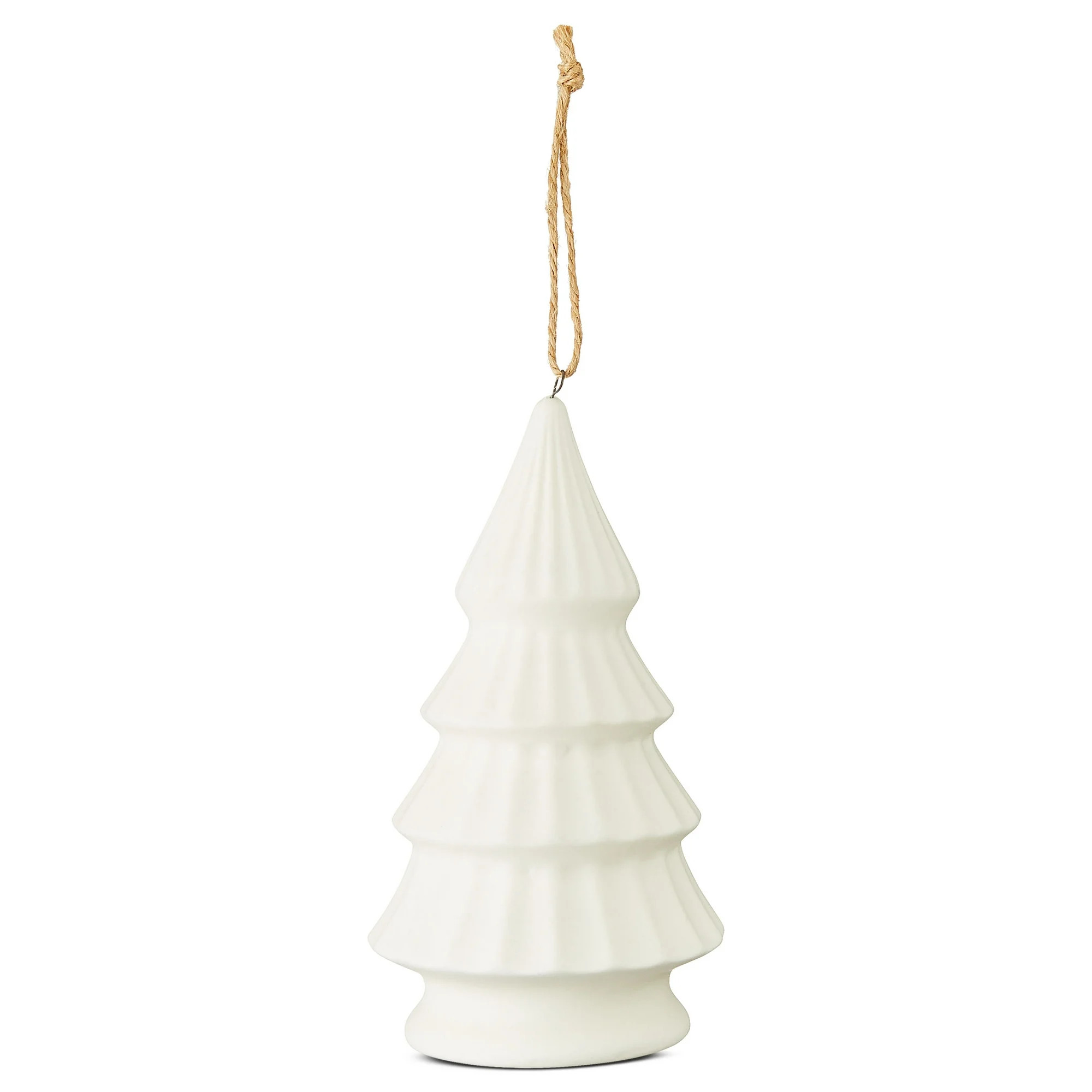 White Ceramic Tree Christmas Ornament, Modern Frost Theme, 4.9", by Holiday Time | Walmart (US)