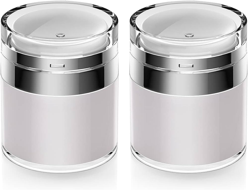Airless Pump Jars, 1.7 oz Pump Dispenser, Acrylic Lotion Dispenser for Thick Moisturizer, Skincar... | Amazon (US)