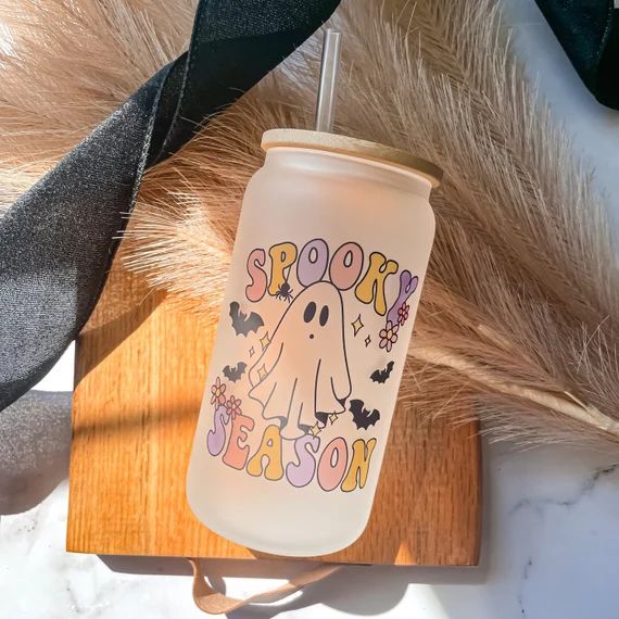 Cute Ghost Cup  Glass Cup  Glass Tumbler  Cute Glass Cup  - Etsy | Etsy (US)