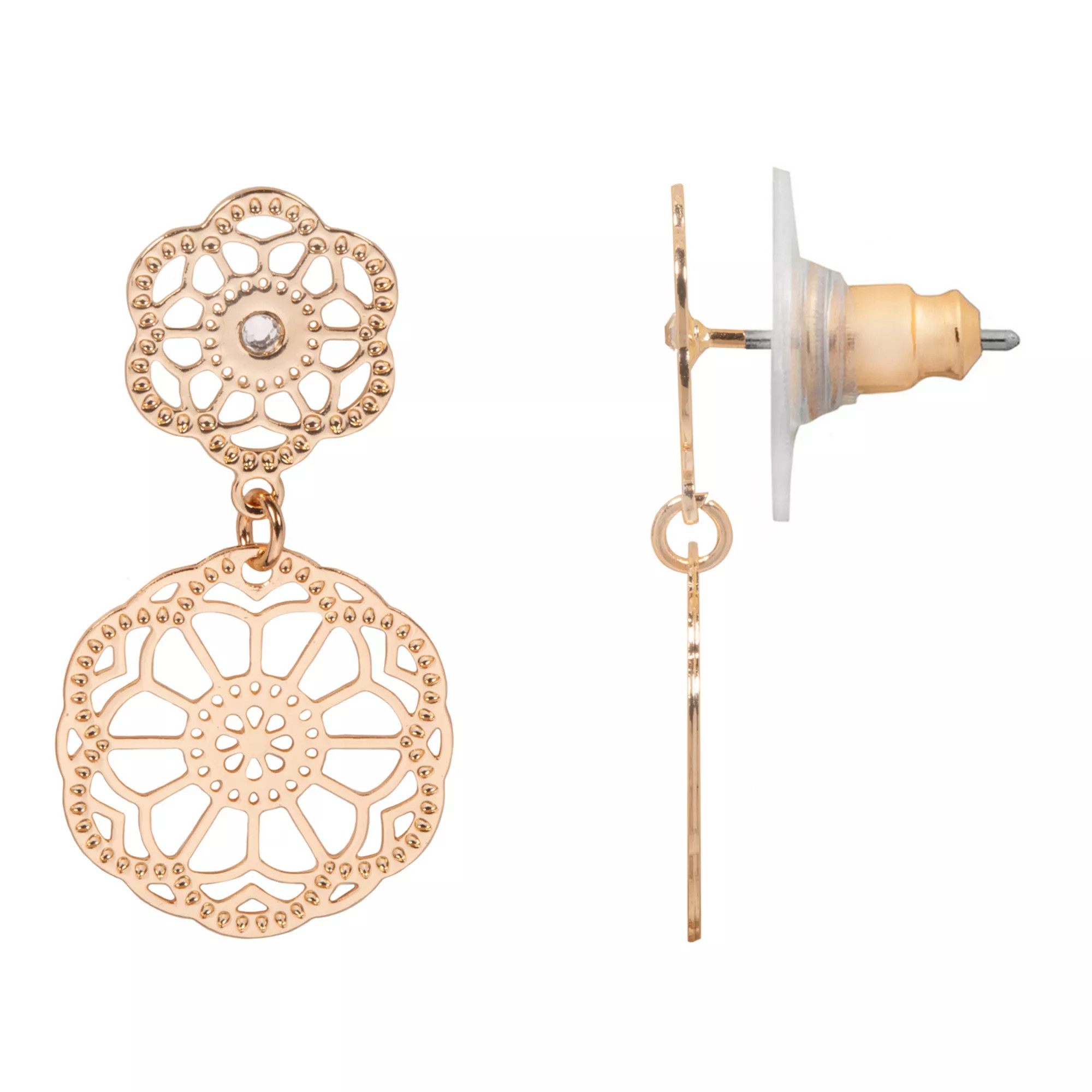 LC Lauren Conrad Small Filigree Statement Drop Earrings | Kohl's