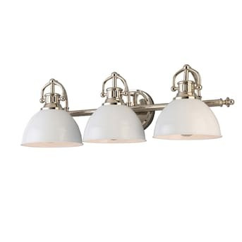 allen + roth  Peyton 24.5-in 3-Light Polished Nickel Mid-century Vanity Light | Lowe's