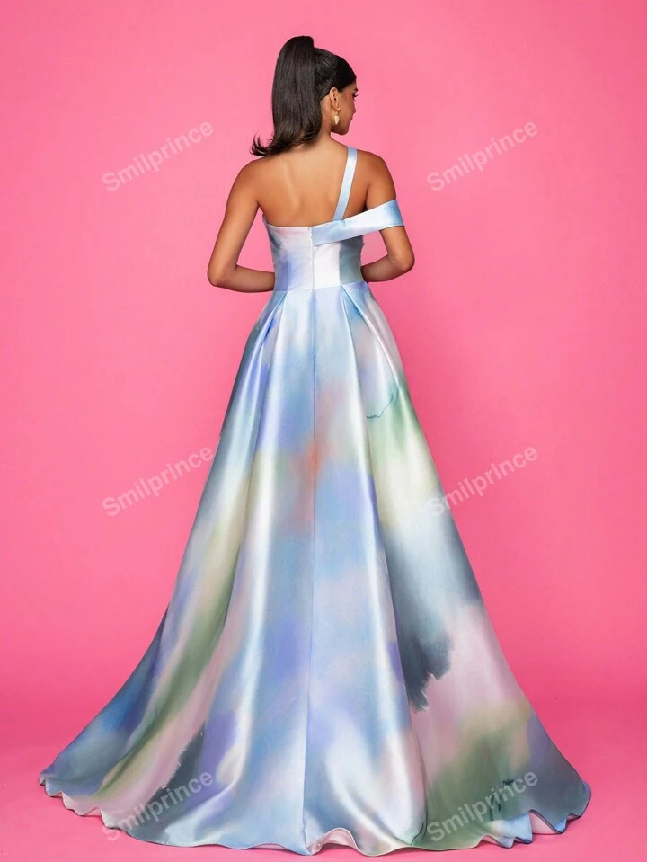 Elegant High-Slit Gradient Ombre Maxi Evening Dress, High-End Quality Formal Prom Wedding Guest G... | SHEIN