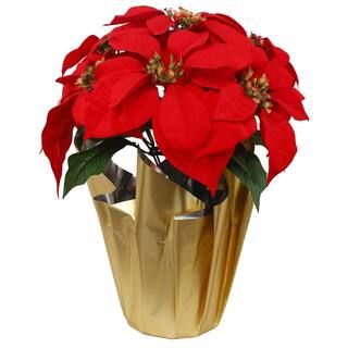 15.5" Red Poinsettia in Gold Container by Ashland® | Michaels | Michaels Stores