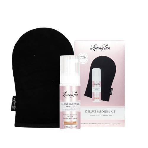 Loving Tan Deluxe Bronzing Mousse - Streak Free, Natural looking, Professional Strength Sunless Tanner - Up to 5 Self Tan Applications per Bottle, Cruelty Free (Mini Kit (Medium)) | Amazon (US)