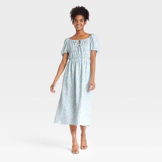 Women's Puff Short Sleeve Smocked Dress - Who What Wear™ | Target