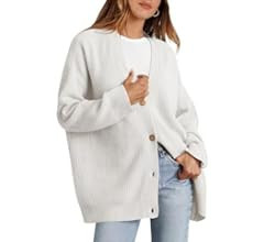 Caracilia Women's Cardigan 2023 Open Front Oversized Button Cashmere Lightweight Sweaters V Neck ... | Amazon (US)