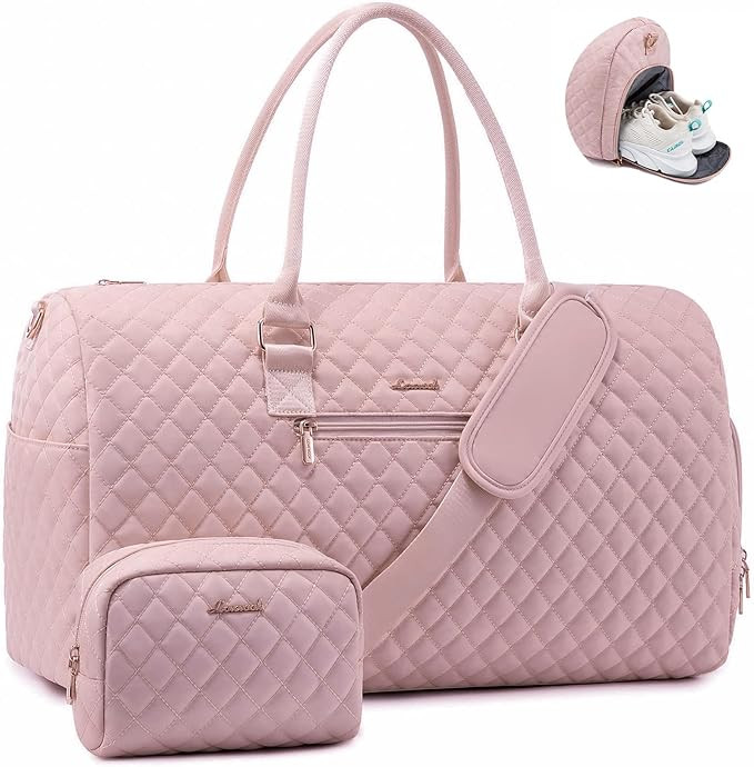 LOVEVOOK Travel Duffle Bag, Weekender Bag for Women with Toiletry Bag, Carry on Overnight Bag wit... | Amazon (US)