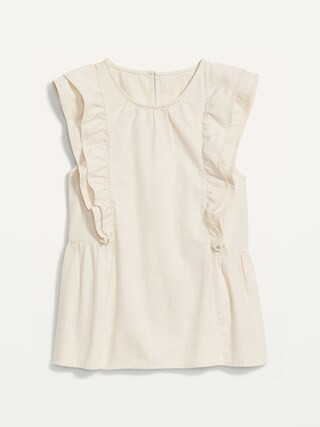 High-Neck Double-Ruffle Flutter-Sleeve Top for Women | Old Navy (US)