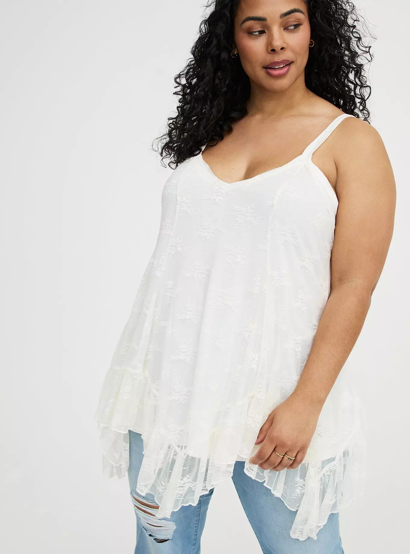 Lace Hanky Hem Slip Top | Torrid (US & Canada)