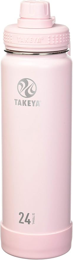 Takeya Actives Insulated Stainless Steel Water Bottle with Spout Lid, 24 oz, Blush | Amazon (US)