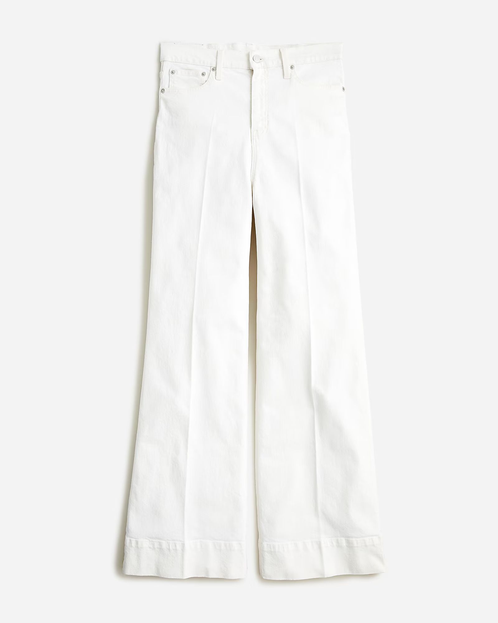 Petite five-pocket wide-leg jean in White wash | J.Crew US