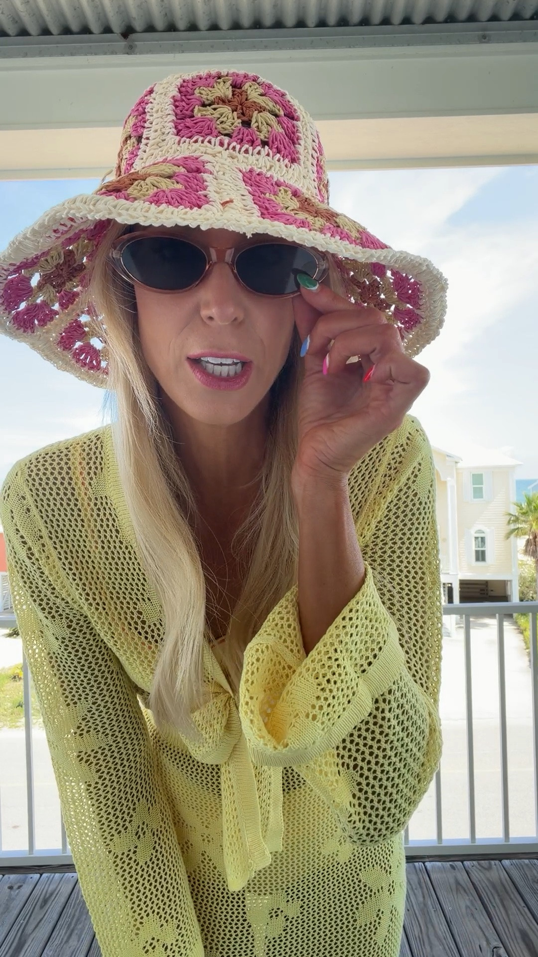 Yellow Amazon crochet coverup I’m obsessed with!!