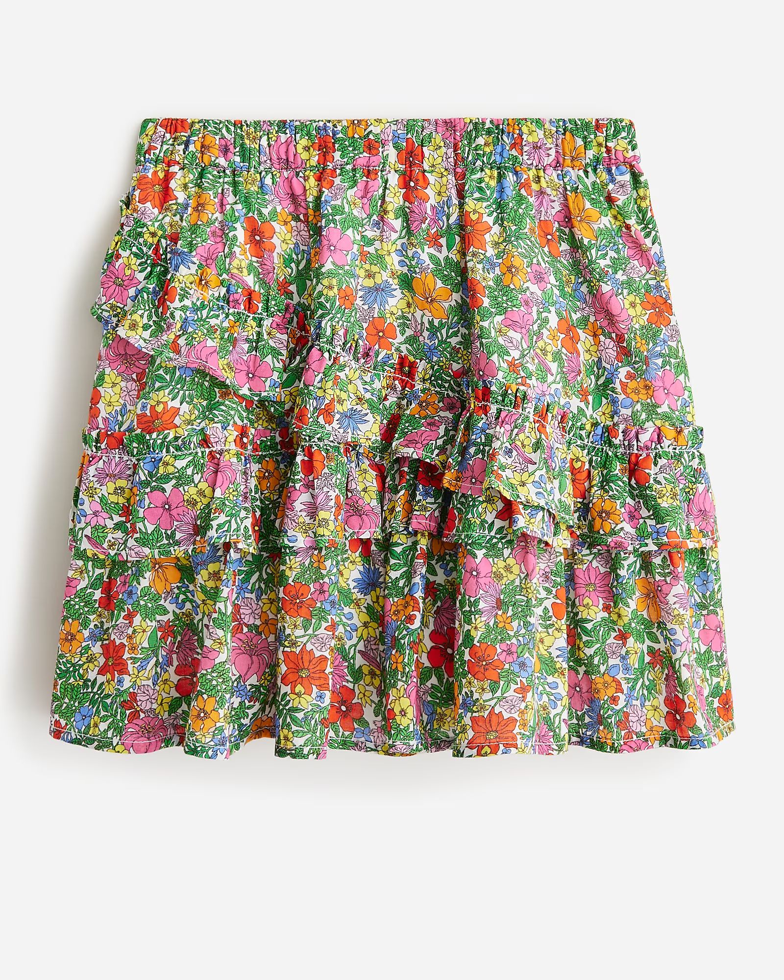 Girls' asymmetrical ruffle mini skirt in floral cotton voile | J.Crew US