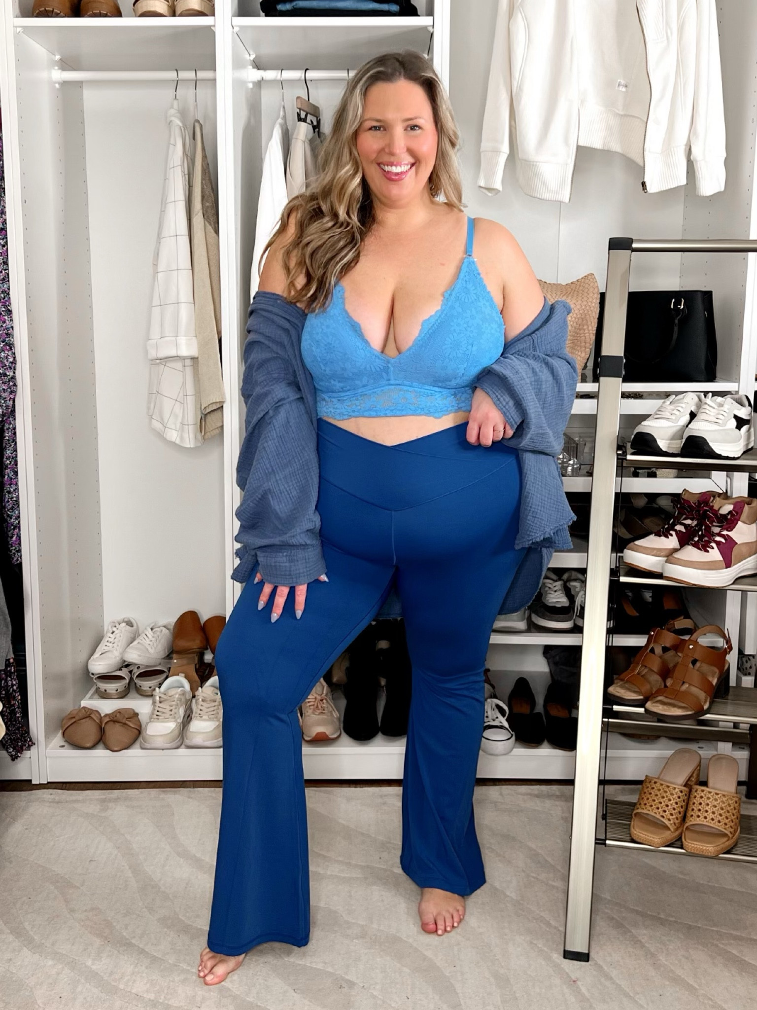 XXL Outfit from Aerie on my size 18/20 body! Right now you can get 30-40% off almost everything (offer expires on 4/2/24 @ 5:00 AM EST)

I was super curious and a little nervous to try out their daintier lace bralettes, but I wanted to give it a go. It technically went on my body, but I was not confident in the slightest that things were going to stay put if you know what I mean. It’s not the most functional piece for me personally, but it’s super cute! For reference I am a 42DD! Paired with the famous cross-over leggings. They feel like butter. I got both pieces in an XXL but honestly think I could wear the XL in the leggings and be just fine. 

#LTKplussize #LTKstyletip #LTKsalealert