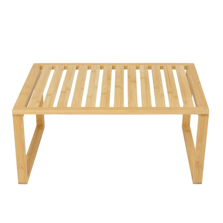 (2 pack) Better Homes & Gardens Bamboo Stackable Shelf, Natural Bamboo Color, Easy Assemble, 16 x... | Walmart (US)