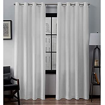 Exclusive Home Curtains Loha Linen Window Curtain Panel Pair, 54" x 108", Winter White | Amazon (US)
