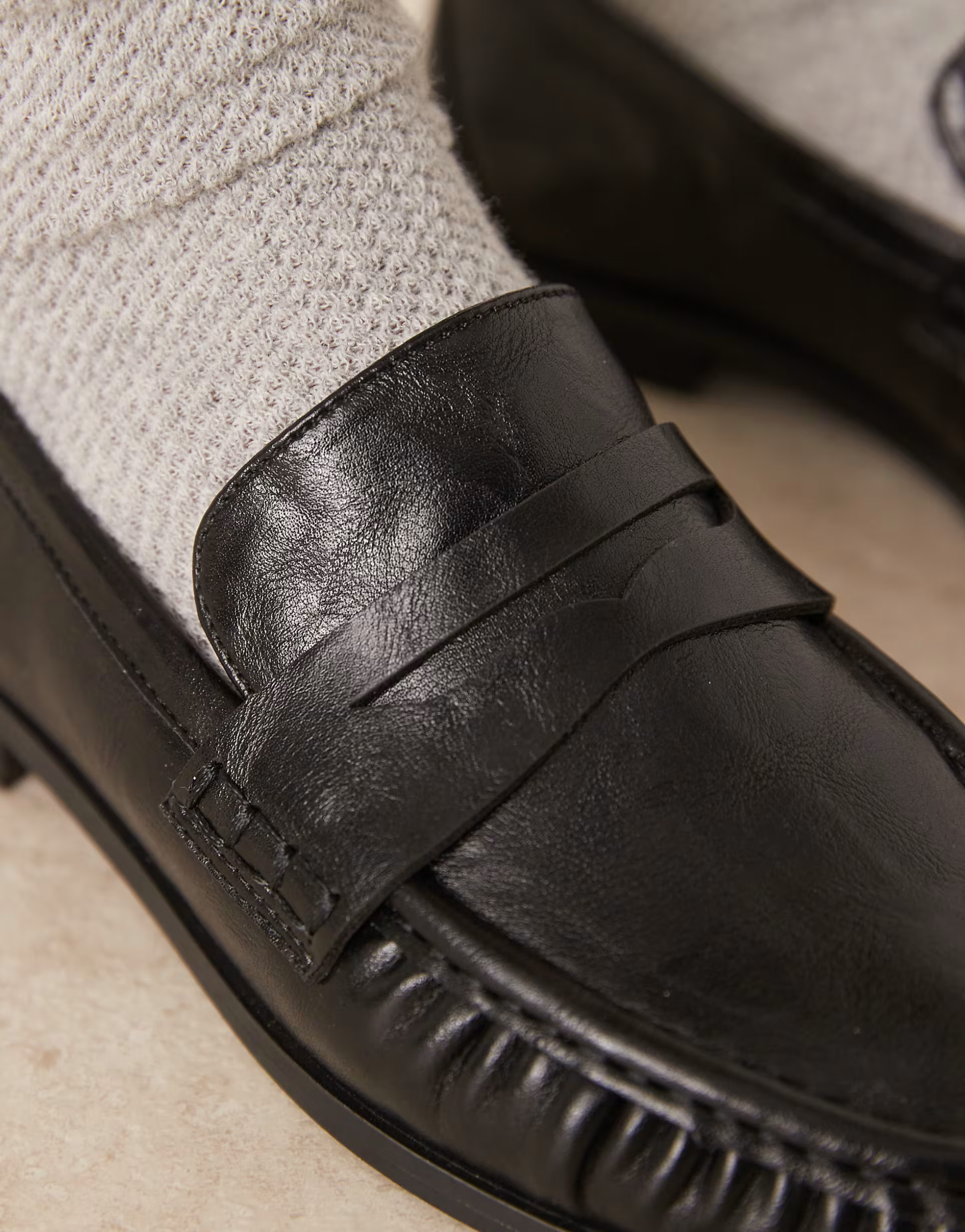 ASOS DESIGN Minnie ruched detail loafer in black | ASOS (Global)