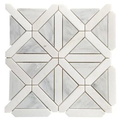 GBI Tile & Stone Inc. Tellaro 10-Pack White 12-in x 12-in Honed Natural Stone Marble Mixed Patter... | Lowe's