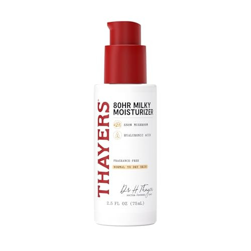THAYERS 80HR Face Moisturizer, Face Cream with Hyaluronic Acid and Snow Mushroom, Milky Moisturizer, Lightweight Hydration for Normal to Dry Skin, Fragrance Free Skin Care, 2.5 Oz | Amazon (US)