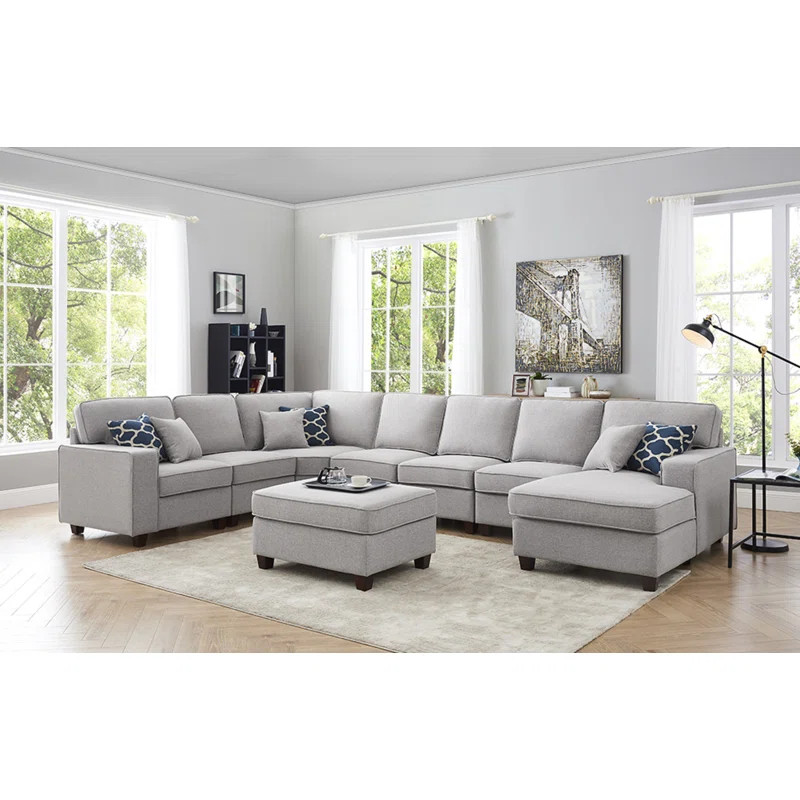 Nelms 149.5" Wide Right Hand Facing Corner Sectional with Ottoman | Wayfair North America