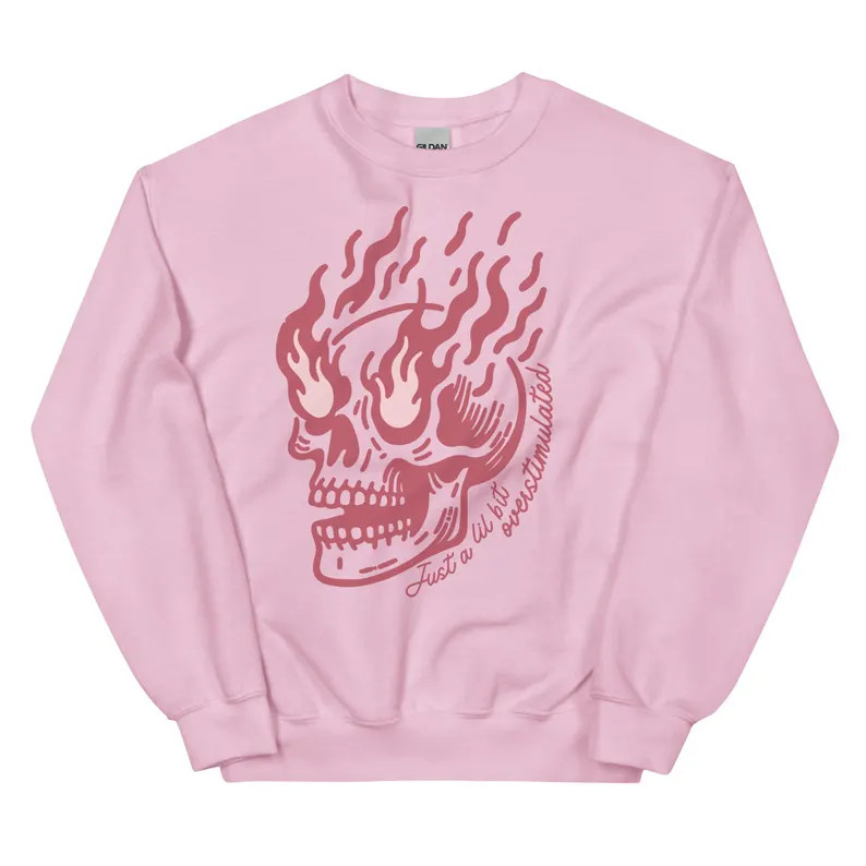 Just a Lil Bit Overstimulated Skull Sweatshirt for Moms Funny Mom Sweatshirt Overwhelmed Mom Swea... | Etsy (US)