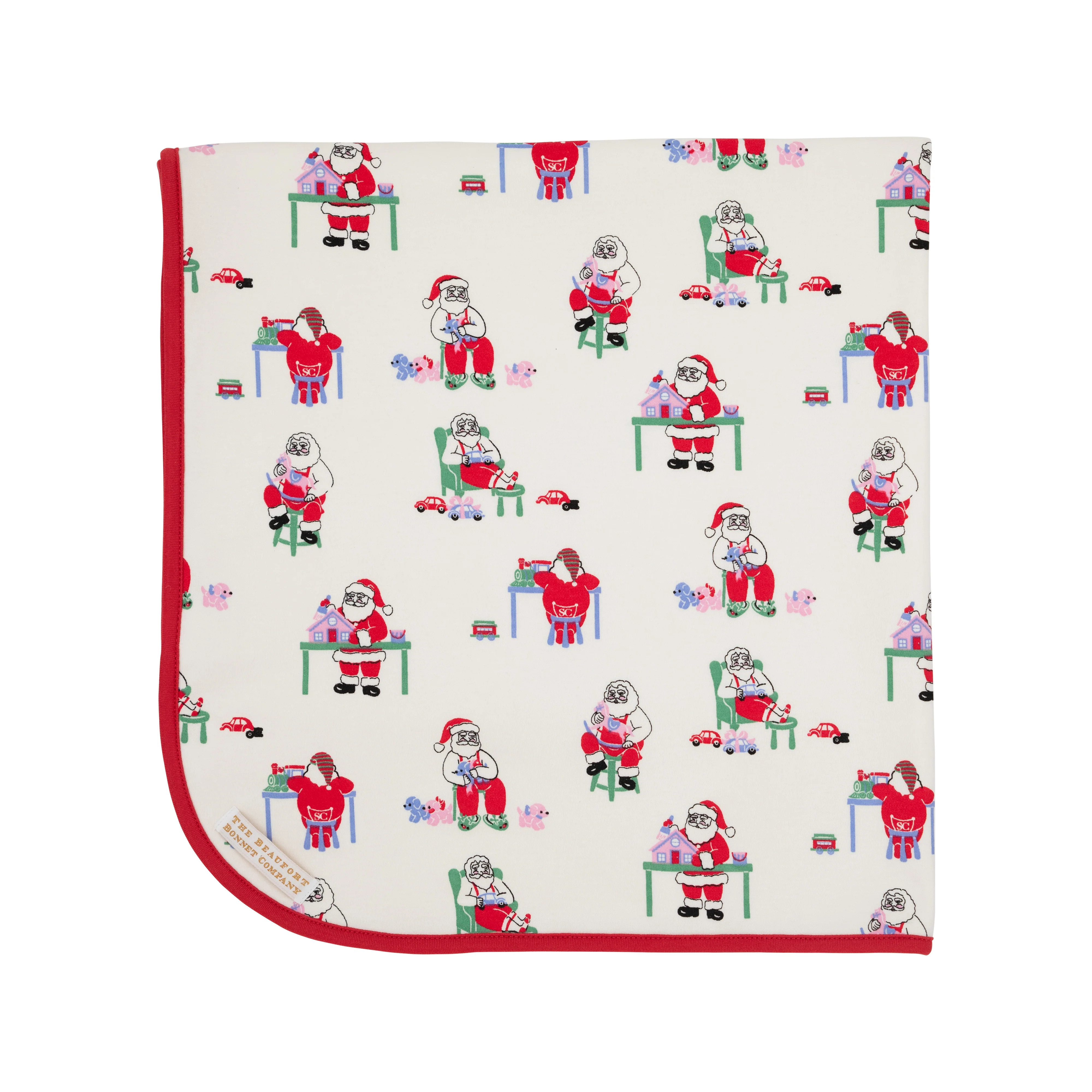 Baby Buggy Blanket - Santa's Studio with Richmond Red | The Beaufort Bonnet Company