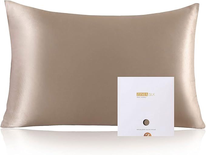 ZIMASILK 100% Mulberry Silk Pillowcase for Hair and Skin,with Hidden Zipper,Both Side 19 Momme Si... | Amazon (US)
