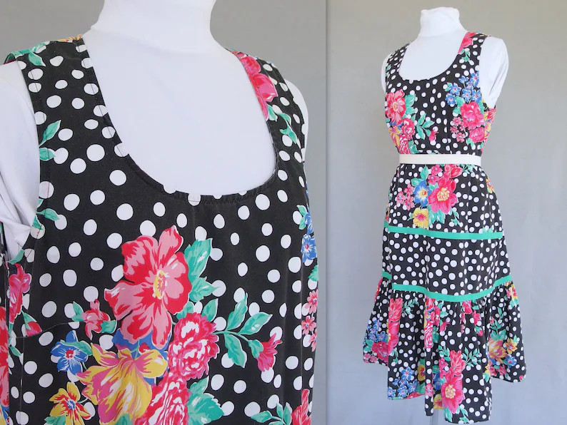 Oscar de la Renta Sundress for Swirl, Vintage 1980's Tiered Dress, Fits Size 14, Large | Etsy (Global)