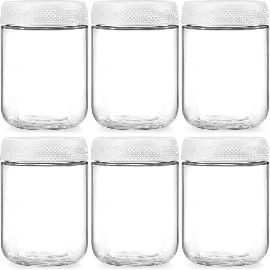 NETANY 6-pack 16oz Glass jars with Airtight Lids, Overnight Oats Containers with Lids, Wide mouth... | Amazon (US)