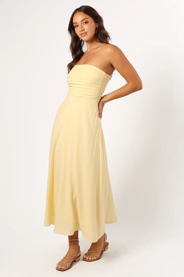 Kenna Strapless Maxi Dress - Butter Yellow | Petal & Pup (US)