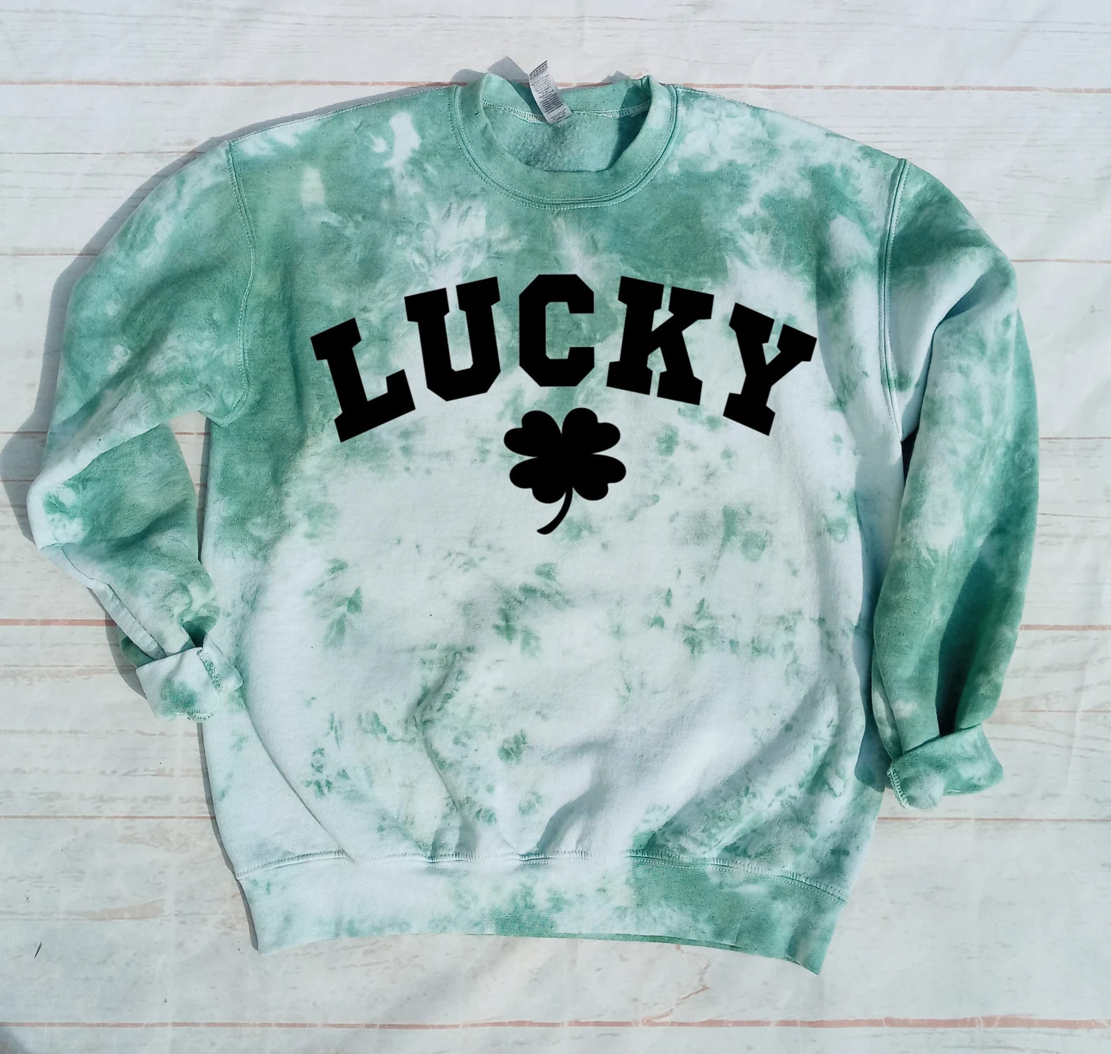 Lucky Shamrock Tie Dye Sweatshirt Womens St Pattys Day Sweatshirt St Pattys Day St Pattys Day Out... | Etsy (US)