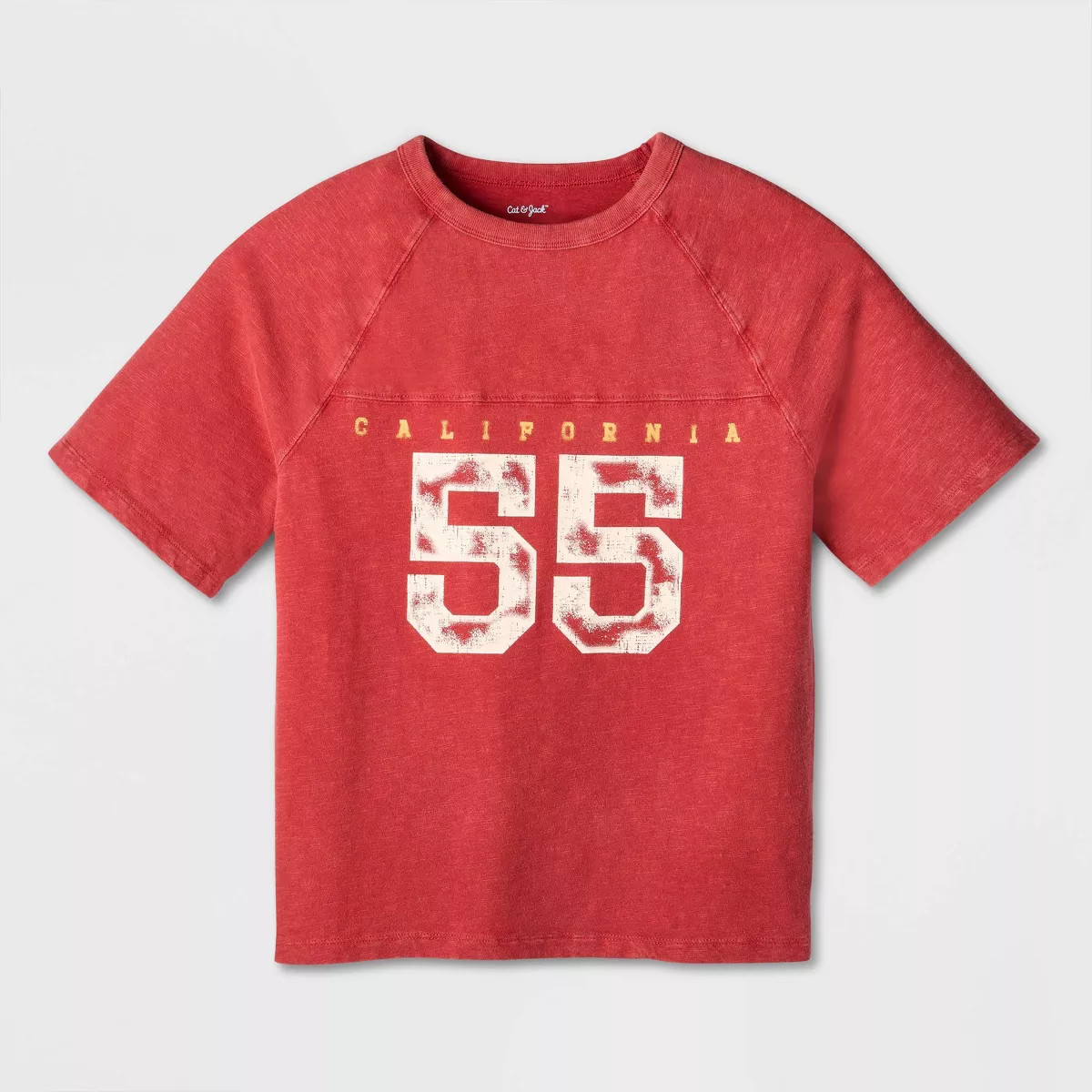 Boys' Short Sleeve 100% Cotton Seamed Oversized Slub Fit Graphic T-Shirt - Cat & Jack\u2122 Red S | Target