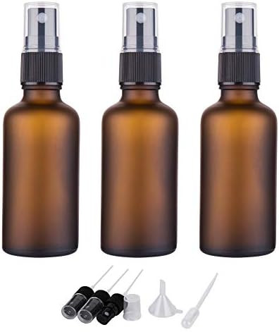 2oz Small Glass Essential Oils Spray Bottles, Fine Mist Frosted Amber Spray Bottles (Set Of 3) | Amazon (US)