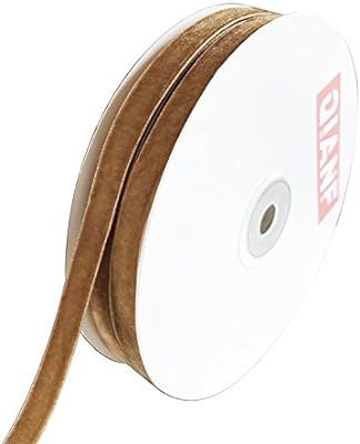 QIANF Vintage Khaki Velvet Ribbon, 3/8 Inch X 25Yd | Amazon (US)