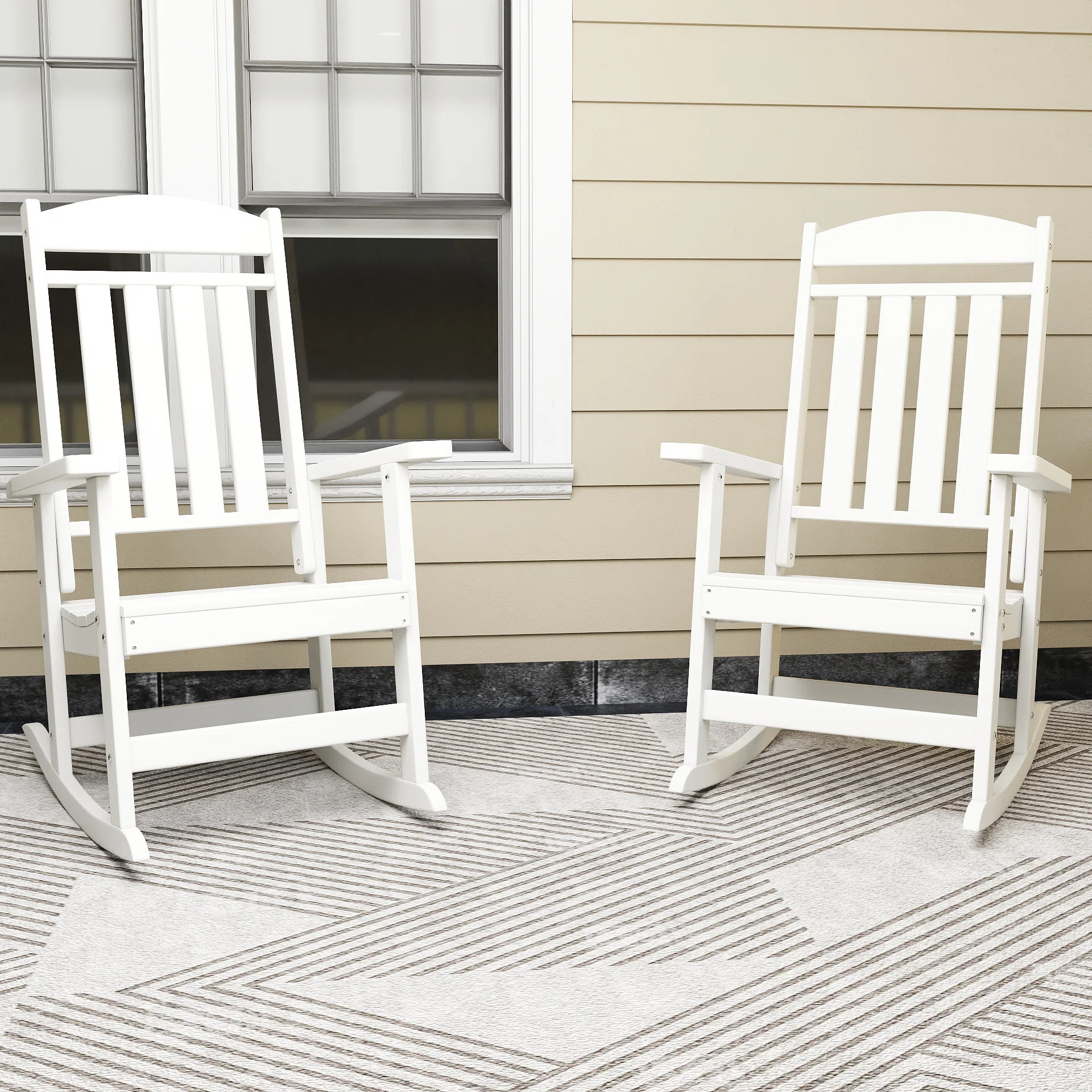 Oxing HDPE Outdoor Rocking Chair (Set of 2) | Wayfair North America