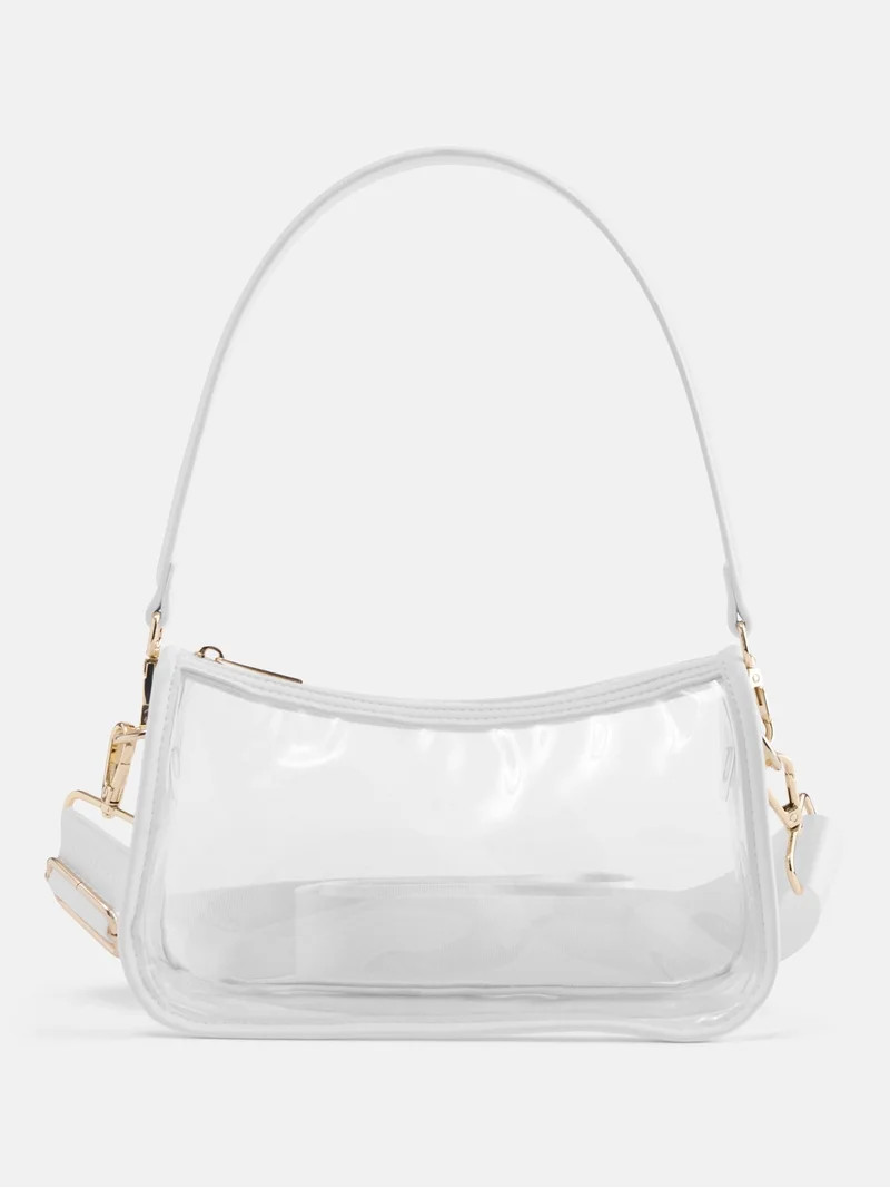 No Boundaries Women's Game Day Clear Mini Shoulder Bag, White | Walmart (US)