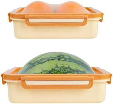 Set Of 2 Reusable Large Fruit And Veggie Savers, Silicone Fruit Storage Box, Fresh Stretch Pods F... | Amazon (US)