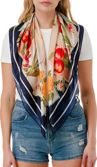 MARCUS ADLER Floral Satin Square Scarf | Nordstromrack | Nordstrom Rack