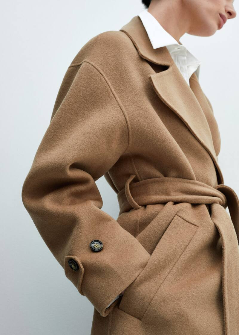 Woolen coat with belt -  Women | Mango USA | MANGO (US)