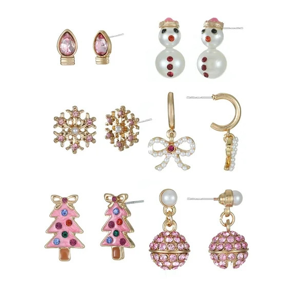 Packed Party Pink Christmas Earring Set | Walmart (US)