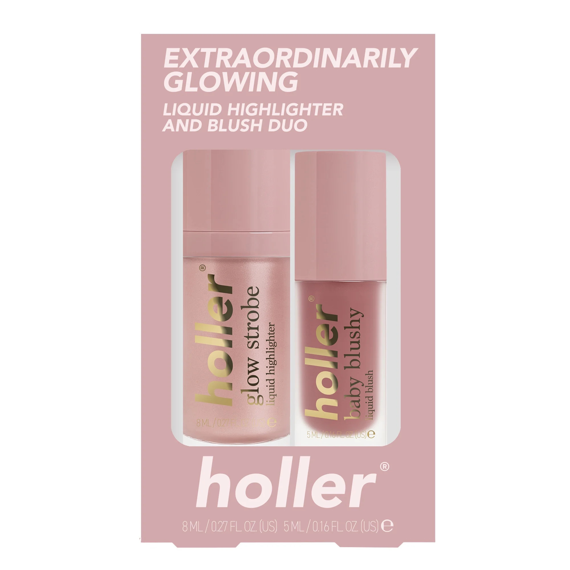 Holler Extraordinarily Glowing Liquid Highlighter and Blush Duo, 2 Piece Makeup Set | Walmart (US)