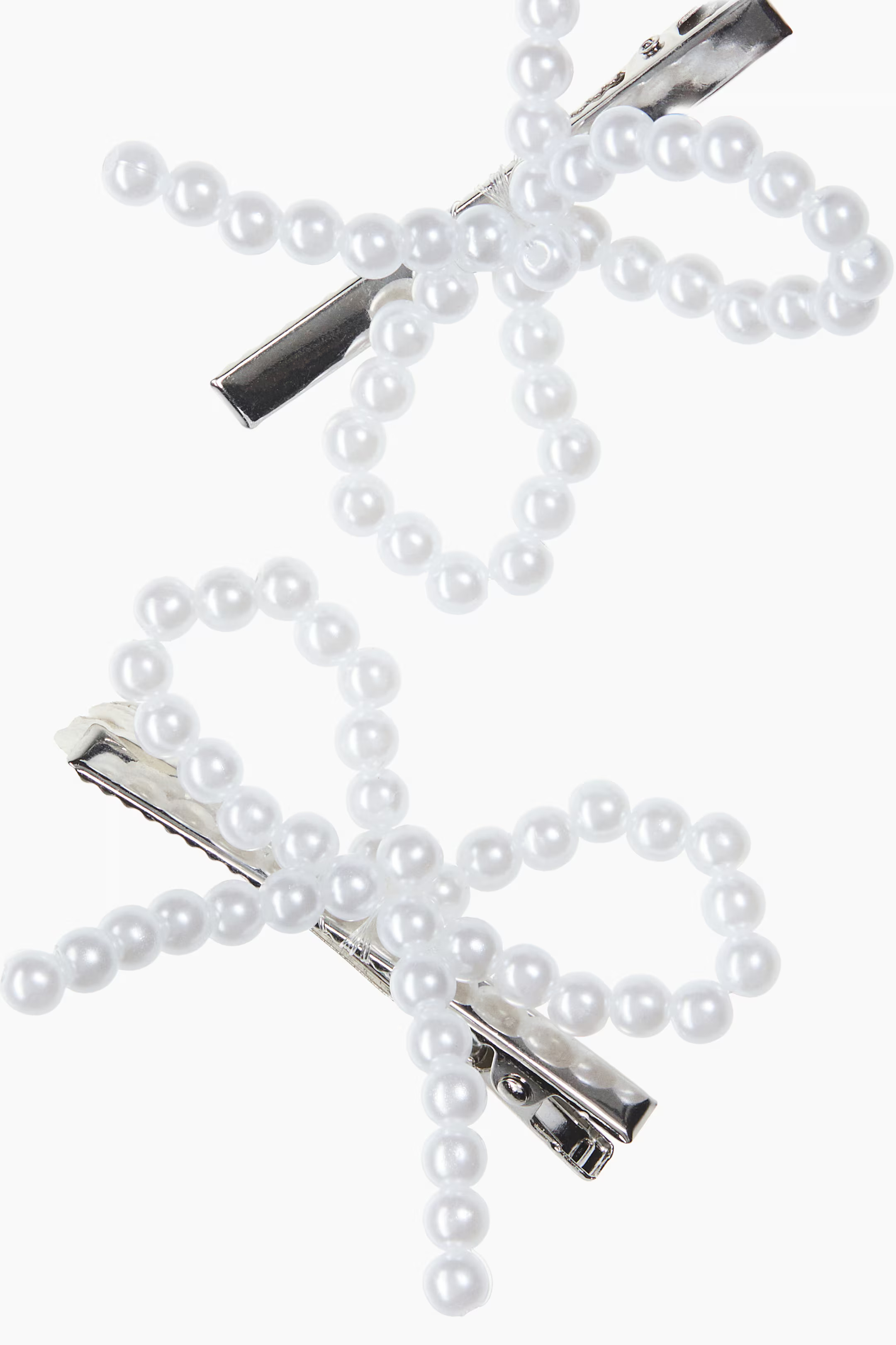 2-pack bow hair clips - White - Beauty all | H&M GB | H&M (UK, MY, IN, SG, PH, TW, HK)