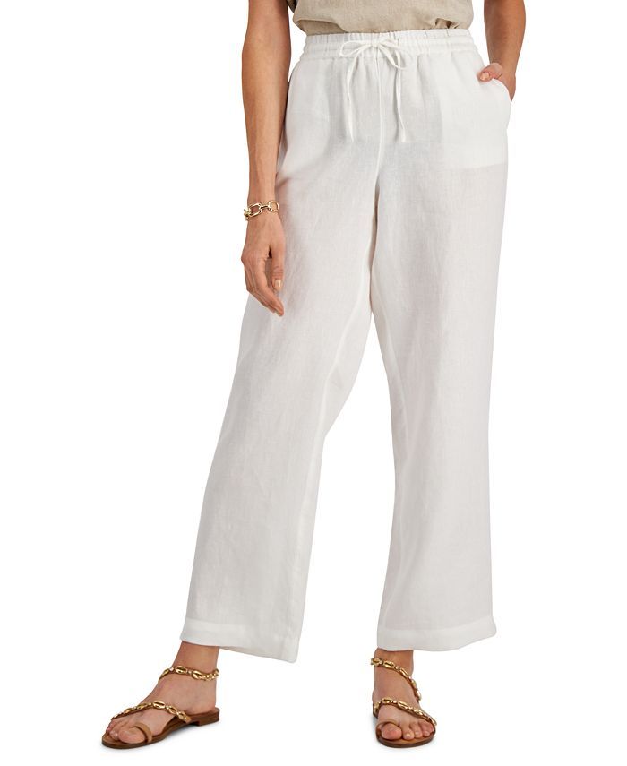 Charter Club Petite Linen Drawstring Pants, Created for Macy's & Reviews - Pants - Petites - Macy... | Macys (US)