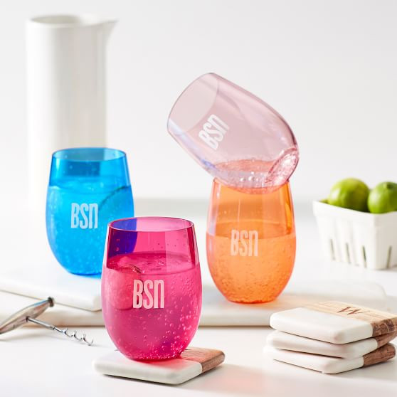 Outdoor Stemless Wine Glasses, Set of 4 | Mark and Graham