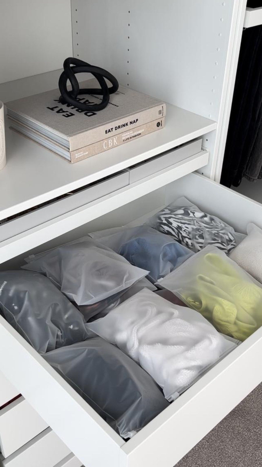 Obsessed with these bikini bags to keep my clothes organised 🫶🏼

Storage, clothes storage, save space, storage hacks, storage ideas, home wear, home decor

#LTKuk #LTKhome #LTKspring