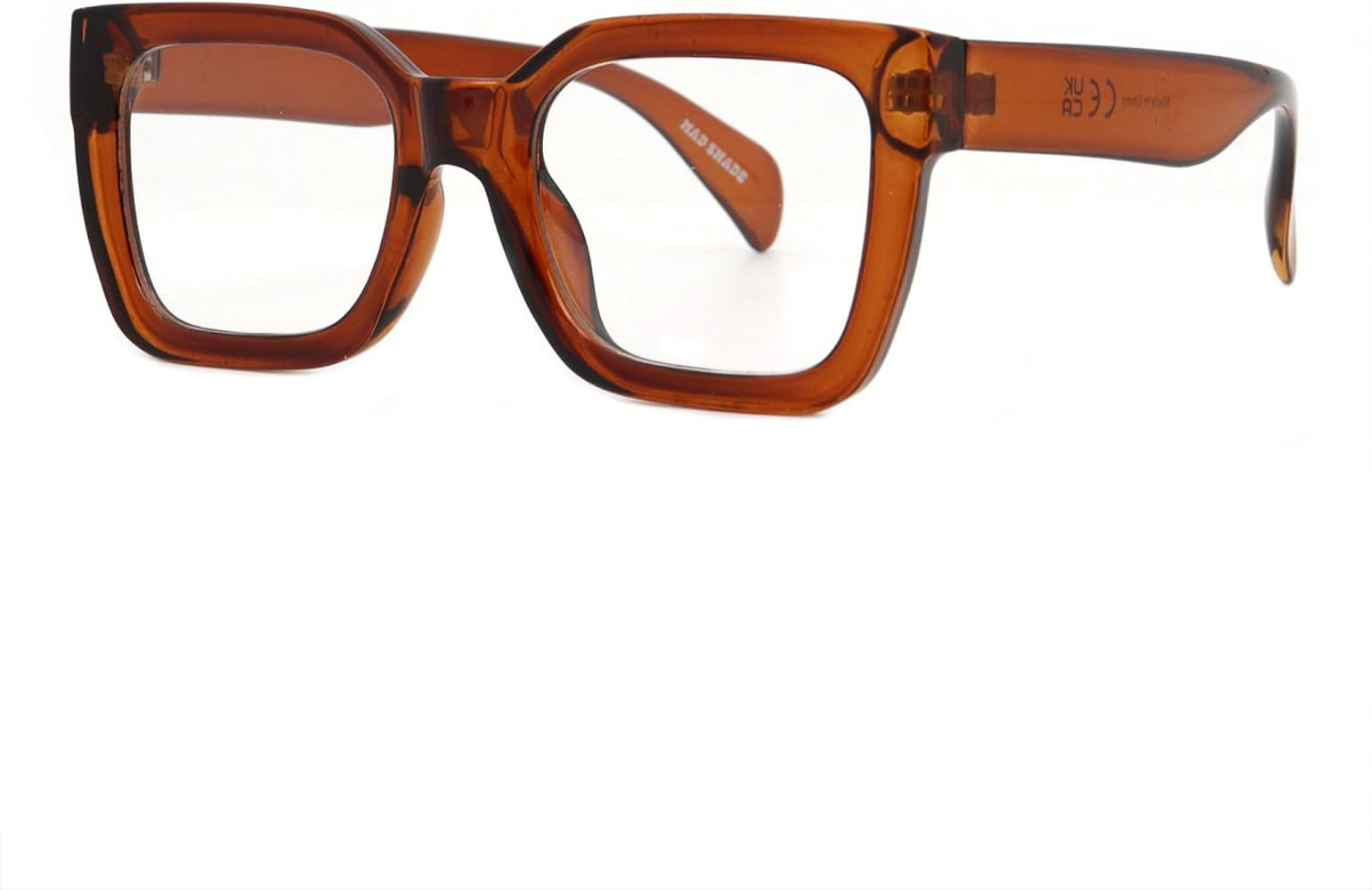 Mad Shade Clear Lens Non-Prescription Fake Glasses for Women & Men, Retro Oversized Eyewear, Tren... | Amazon (US)