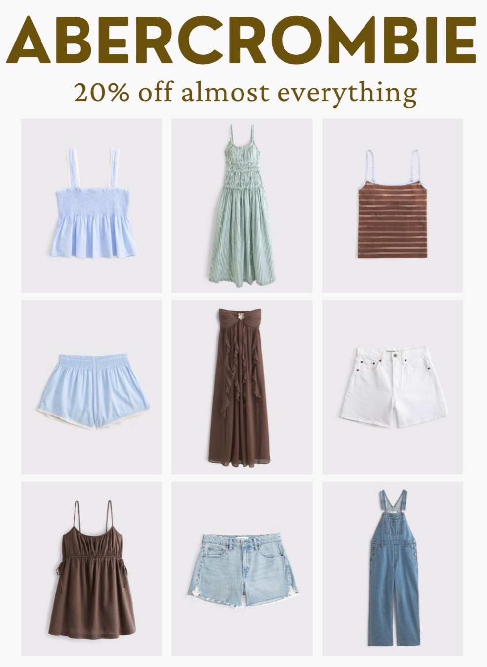 [6/10/26] Abercrombie 20% off almost everything! 🤍

#LTKootd #LTKSeasonal #LTKSaleAlert
