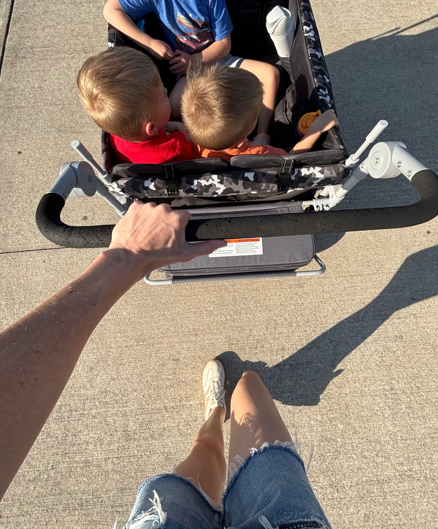 I love this wagon! Fits 4 kids, big durable wheels, lots of pockets for snacks & water, push or pull. Also comes with a removable top. Worth it! 

#LTKKids #LTKmomlife