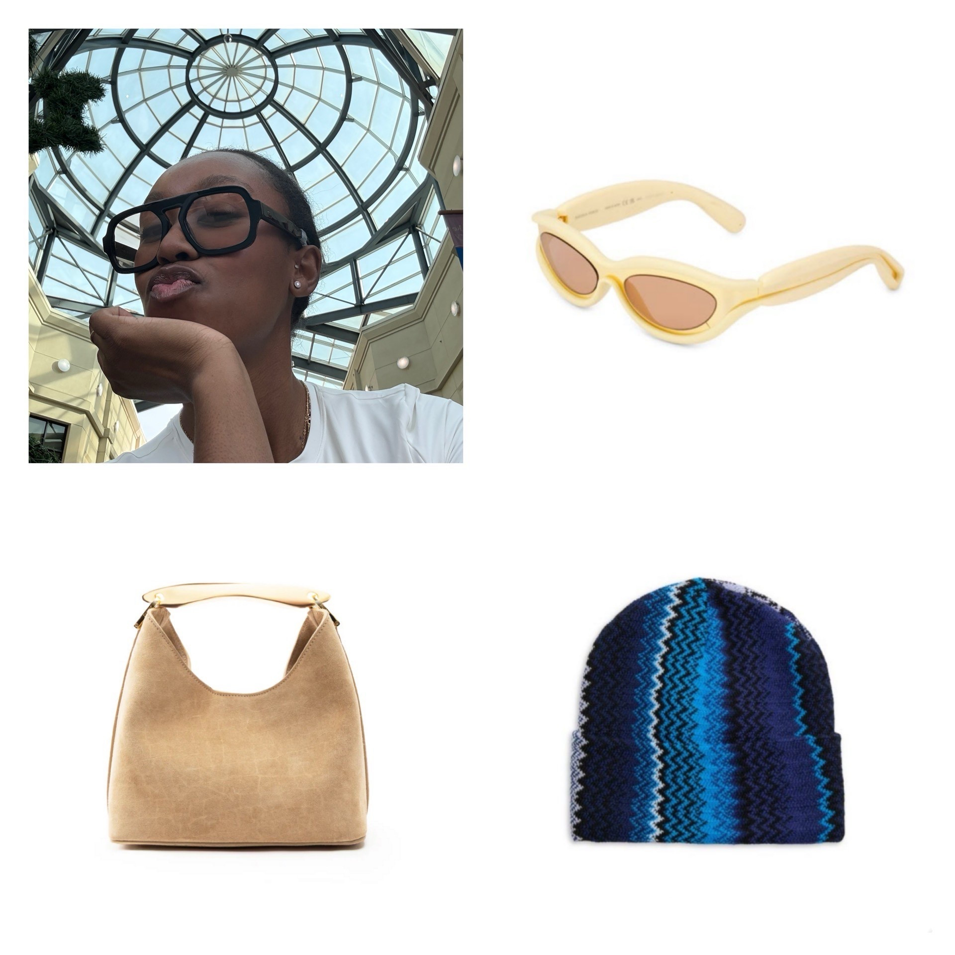 My holiday season purchases 👀

A stylish pair of sunnies will always elevate your outfit.
A nice handbag with structure and texture? Always a win for yourself or a great gift for someone you love. tip: neutrals are your best bet unless you know their favorite color- in that case go crazy!
Warm, quality beanie in a beautiful color and design. 10/10 option.

#LTKU #LTKGiftGuide #LTKHoliday